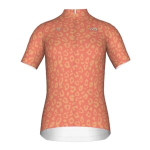 Maillot cyclisme femme Léopard saumon